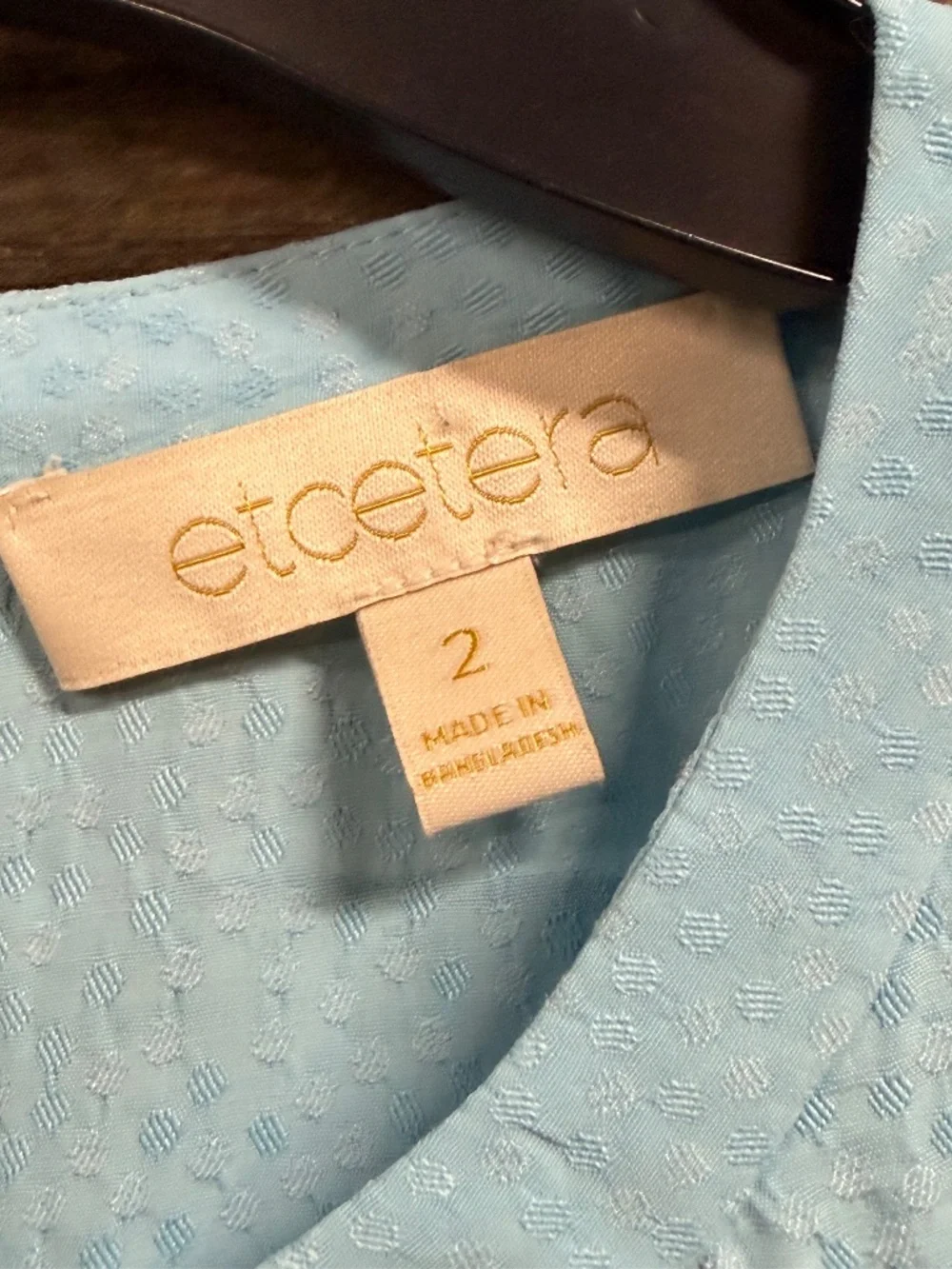 NWT Etcetera Hydra Sleeveless Top, Aqua, Size 2